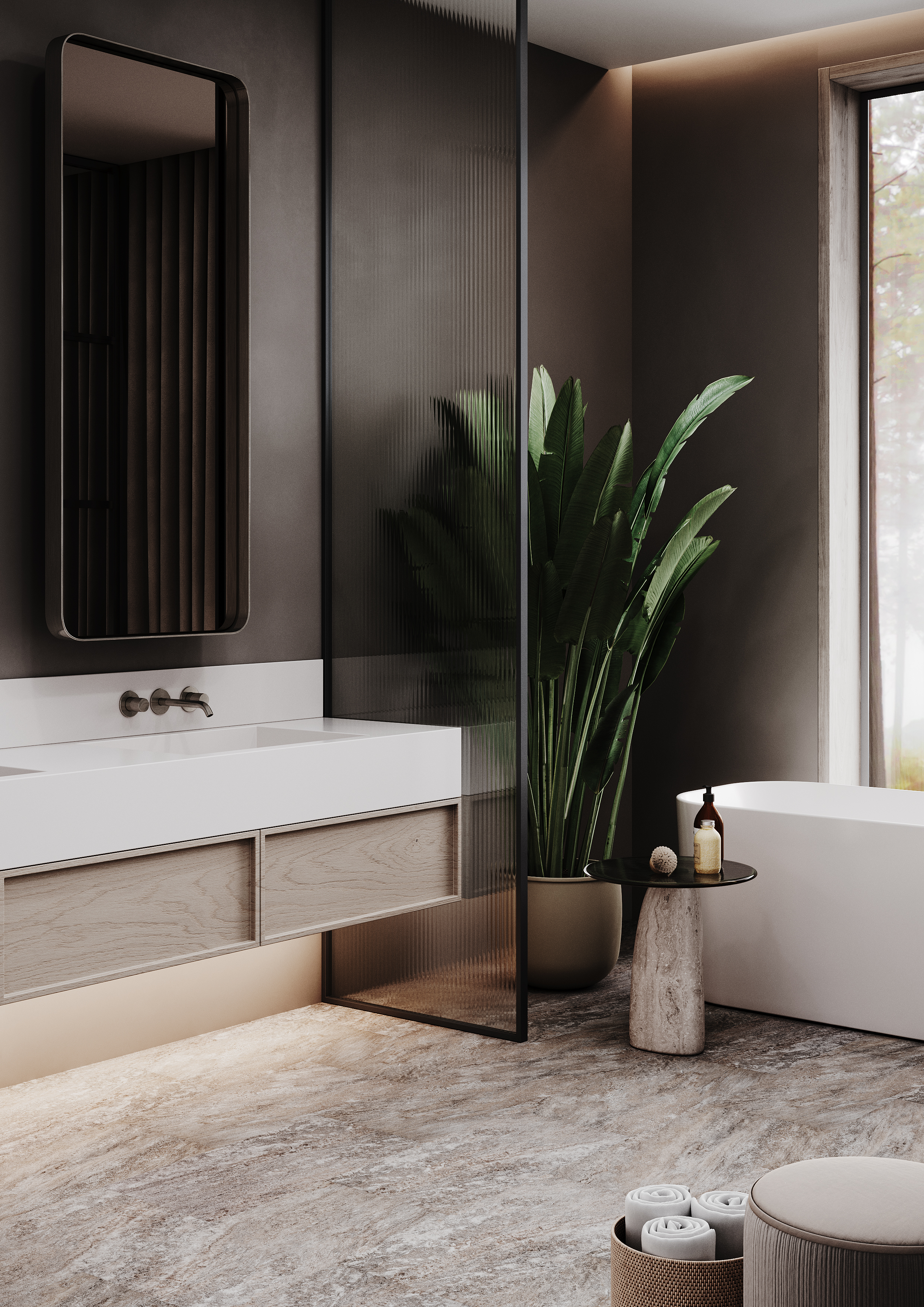 Кварцвиниловый SPC ламинат Home Expert Rock Saffron 9104 610×305×4 фото в интерьере